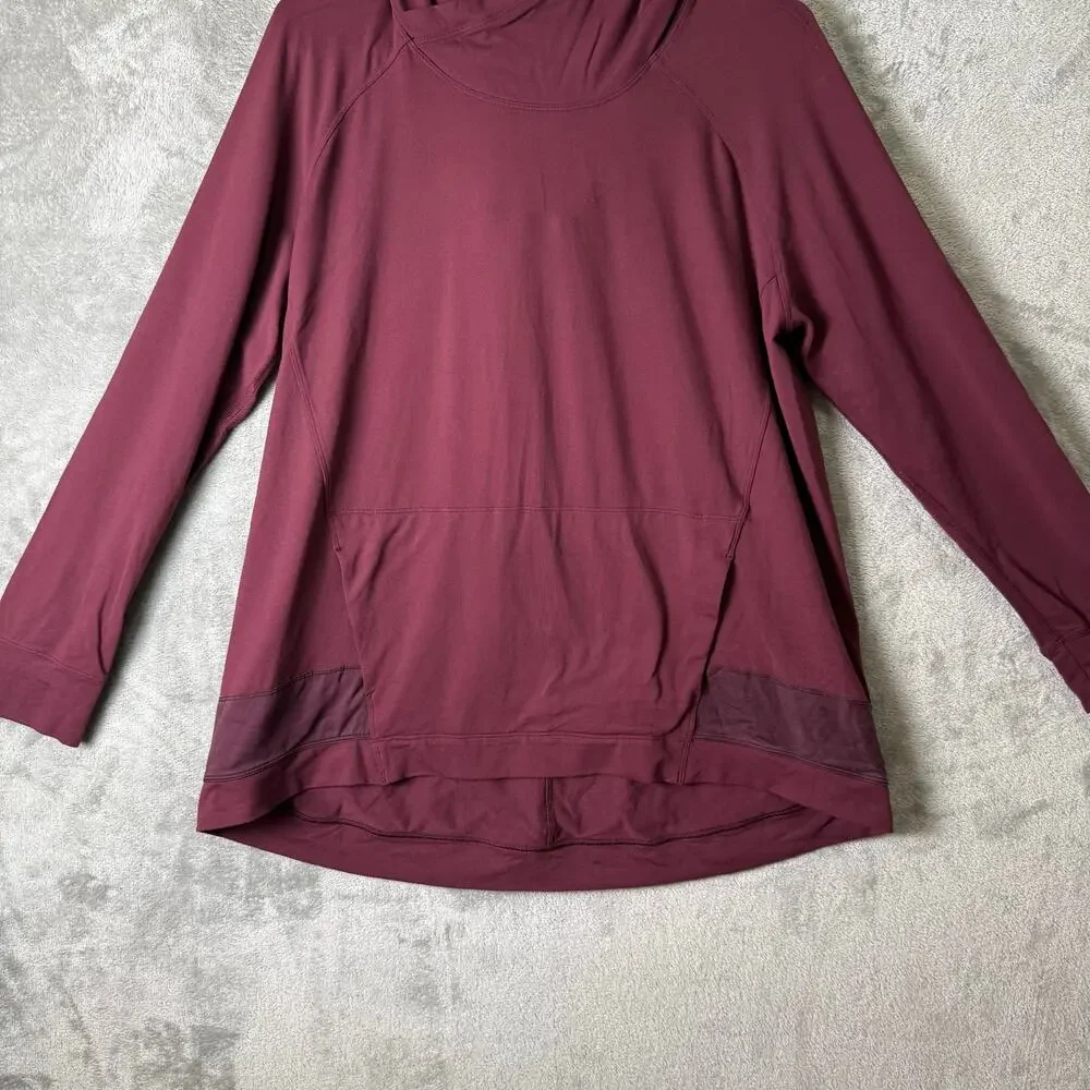 Lululemon Starting‎ Place Hoodie Garnet Red Purple 10 Athleisure Kangaroo Pocket